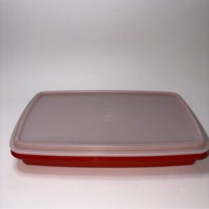Tupperware 816 Deli Meat Cheese Keeper Container Red Paprika Shear Seal 817
